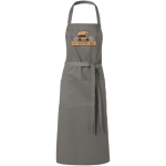 Tablier de cuisine personnalisé long de couleurs 240 g/m2 Masterchef couleur gris vue avec impression sérigraphique