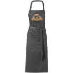 Tablier de cuisine personnalisé long de couleurs 240 g/m2 Masterchef couleur gris foncé vue impression sérigraphique