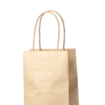 Sac papier personnalisé pour bouteilles de vin 100 g/m2 Kraft couleur marron deuxième vue