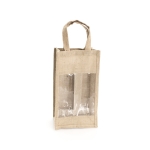 Sac en jute pour 2 bouteilles de vin 75 cl Double Wine Jute couleur beige deuxième vue