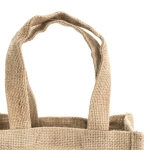 Sac en jute pour 2 bouteilles de vin 75 cl Double Wine Jute couleur beige quatrième vue
