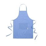 Tablier en coton recyclé avec logo et finition chinée EcoNature couleur bleu chiné première vue