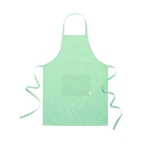 Tablier en coton recyclé avec logo et finition chinée EcoNature couleur vert chiné première vue