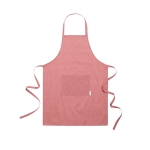 Tablier en coton recyclé avec logo et finition chinée EcoNature couleur rouge chiné première vue
