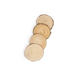 4 sous-verres en bois de pin naturel en forme de tronc Wood couleur naturel troisième vue