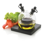 Sphère pour huile et vinaigre avec base noire avec logo Bubble couleur noir