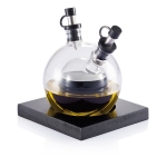Sphère pour huile et vinaigre avec base noire avec logo Bubble couleur noir deuxième vue