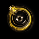 Sphère pour huile et vinaigre avec base noire avec logo Bubble couleur noir vue d'ambience 3