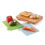 Lot de 4 planches à découper pour différents types d'aliments couleur marron
