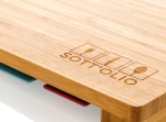 Lot de 4 planches à découper pour différents types d'aliments couleur marron deuxième vue avec logo