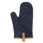 Gant de cuisine pour four matelassé personnalisé avec frange marron couleur bleu