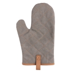 Gant de cuisine pour four matelassé personnalisé avec frange marron couleur gris