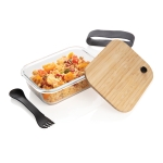 Lunch box en verre borosilicaté avec couverts 600 ml Crystal Clear couleur transparent cinquième vue