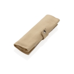 Couverts écologiques personnalisés en bambou avec sac Set Natura couleur beige quatrième vue