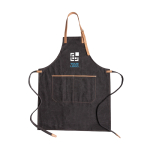 Tablier imprimé de haute qualité avec détails marrons Tavern couleur noir avec zone d'impression