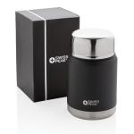 Thermos en acier inoxydable pour aliments avec cuillère Liquid To Go couleur noir vue avec boîte