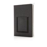 Carnet de notes A5 avec pochette pour cartes A5 à pages rayées Pocket couleur gris foncé