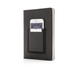 Carnet de notes A5 avec pochette pour cartes A5 à pages rayées Pocket couleur gris foncé quatrième vue