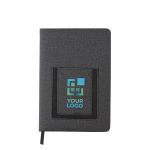 Carnet de notes A5 avec pochette pour cartes A5 à pages rayées Pocket avec zone d'impression
