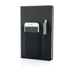 Carnet personnalisé avec des poches A5 pages lignées Smart Pocket couleur noir