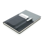 Carnet personnalisé avec des poches A5 pages lignées Smart Pocket couleur noir deuxième vue