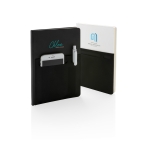 Carnet personnalisé avec des poches A5 pages lignées Smart Pocket couleur noir