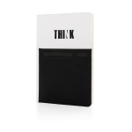 Carnet personnalisé avec des poches A5 pages lignées Smart Pocket couleur blanc vue avec logo