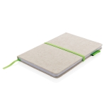Carnet personnalisé écologique A5 pages rayées Jute Bambou couleur vert lime deuxième vue