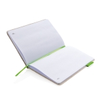 Carnet personnalisé écologique A5 pages rayées Jute Bambou couleur vert lime quatrième vue