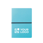 Carnets avec couverture souple coloré A5 pages lignées Flexi Colors couleur bleu avec zone d'impression