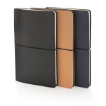 Carnet moderne avec couvertures flexibles en PU A5 pages lignées Corp couleur noir vue générale