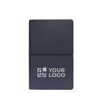 Carnet moderne avec couvertures flexibles en PU A5 pages lignées Corp couleur bleu marine avec zone d'impression