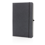 Carnet en cuir recyclé A5 avec pages lignées Recycled Leather couleur gris foncé