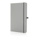 Carnet en cuir recyclé A5 avec pages lignées Recycled Leather couleur gris clair