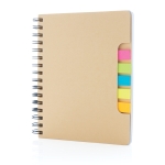 Carnet personnalisé avec marqueurs et post-it Espiral couleur marron