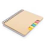 Carnet personnalisé avec marqueurs et post-it Espiral couleur marron deuxième vue
