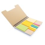 Carnet personnalisé avec marqueurs et post-it Espiral couleur marron troisième vue