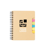 Carnet personnalisé avec marqueurs et post-it Espiral avec zone d'impression