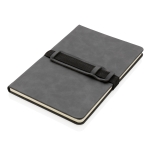 Carnets avec logo et sangle horizontale A5 pages lignées Holder couleur gris foncé troisième vue