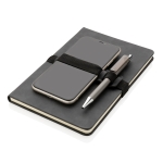 Carnets avec logo et sangle horizontale A5 pages lignées Holder couleur gris foncé quatrième vue