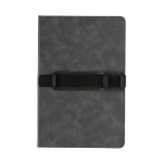 Carnets avec logo et sangle horizontale A5 pages lignées Holder couleur gris foncé sixième vue