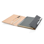 Portfolio formel avec fermeture magnétique, poches et carnet A5 Magnet couleur gris quatrième vue