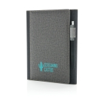 Portfolio formel avec fermeture magnétique, poches et carnet A5 Magnet couleur gris vue avec logo