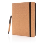 Chemise àcouverture en liège, carnet, stylo et pochette A5 Cork Style couleur ivoire troisième vue