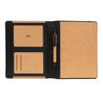Chemise àcouverture en liège, carnet, stylo et pochette A5 Cork Style couleur ivoire quatrième vue
