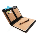 Chemise àcouverture en liège, carnet, stylo et pochette A5 Cork Style couleur ivoire septième vue