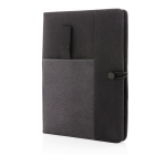 Conférencier personnalisé de couleur grise avec carnet A5 NoteBook couleur noir