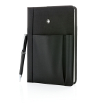 Ensemble de carnet avec divers compartiments et stylo Refillable couleur noir