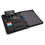 Conférencier avec chargeur, carnet et compartiments A4 Pro Wireless couleur gris
