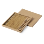 Ensemble de carnet et stylo en bambou A5 pages lignées Bamboo couleur naturel première vue